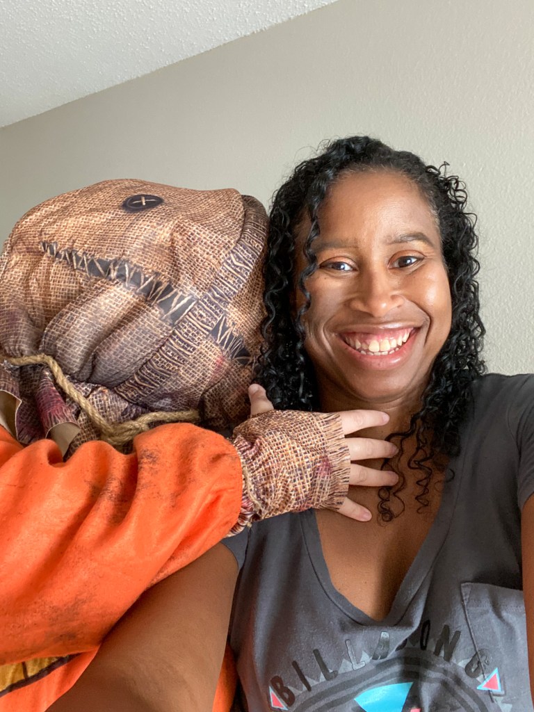 Keep It Wicked, Patricia and I getting ready for Halloween.