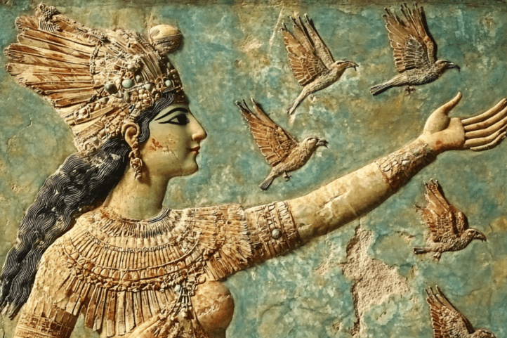 Inanna—Sumerian storm of desire and destruction—defied death itself, descending to the underworld to reclaim her throne. Her sacred union with kings ensured earthly fertility, while her star, Venus, guided empires. From Astarte to Aphrodite, her essence endured: a goddess unyielding as war, tender as dawn, reborn in modern cries for divine femininity. 